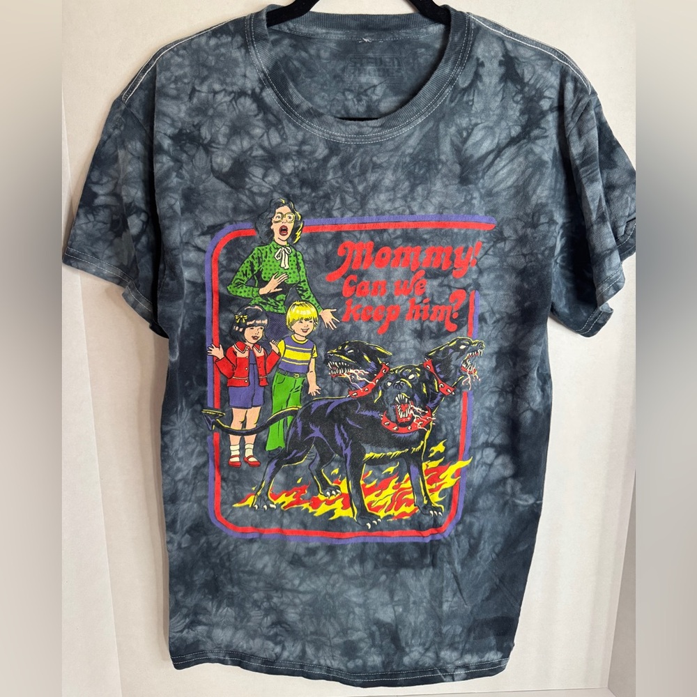 Steven Rhodes Tie Dye Mommy Can We Keep Him TShirt Sz S Horror Retro Graphic Tee